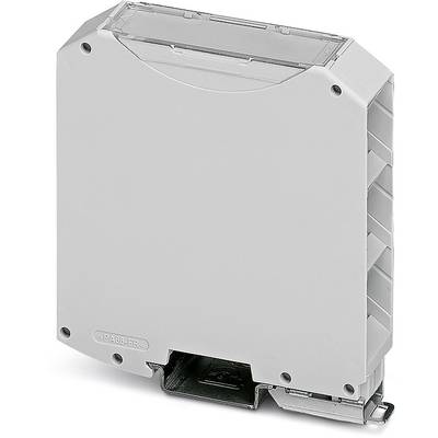 Un appareil électronique blanc de forme rectangulaire avec des coins arrondis. Il possède une zone transparente en haut et une connexion métallique en bas.