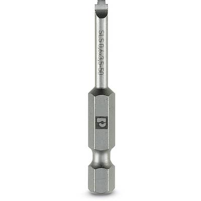 Embout de tournevis S1, lame métallique argentée avec tige hexagonale, pour des travaux de fixation précis.