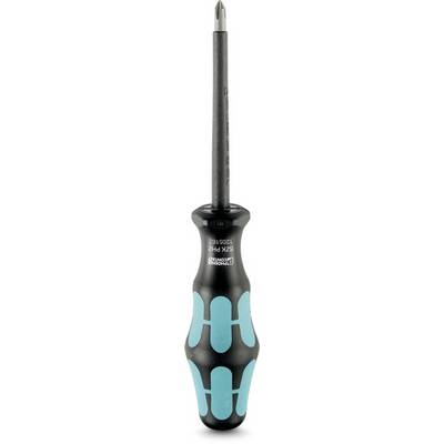 Un tournevis cruciforme avec poignée ergonomique et accents turquoise, adapté aux travaux de réparation généraux.