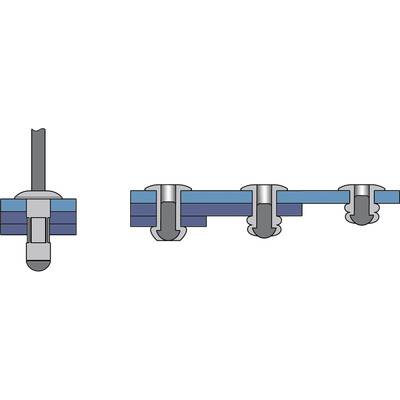 Bralo 1080004816 Rivet aveugle (Ø x L) 4.8 mm x 16.5 mm  acier aluminium   250 pc(s)