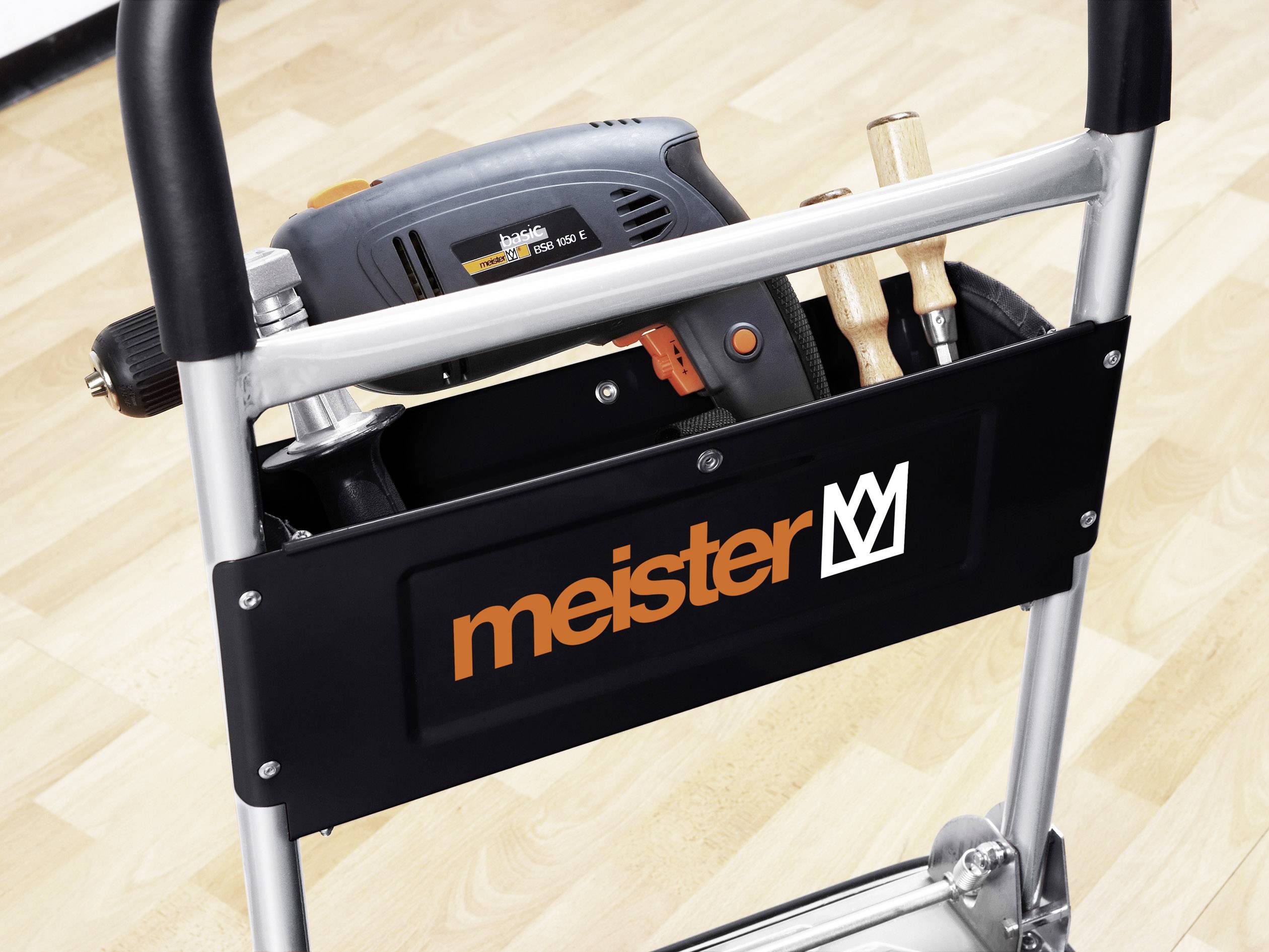 Meister Werkzeuge Chariot Plateforme Pliable Avec Espace De Rangement Acier Charge Max