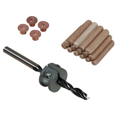 Remplacement de forets avec des forets à bois, des chevilles et des chevilles en bois. Ensemble pour assemblages de bois et perçage précis.