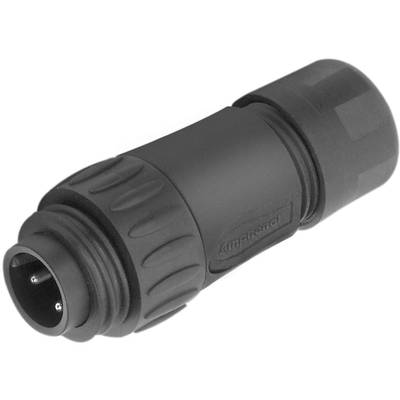 Un connecteur électrique noir cylindrique à trois broches, adapté aux connexions dans les domaines de l'audio ou de l'éclairage.