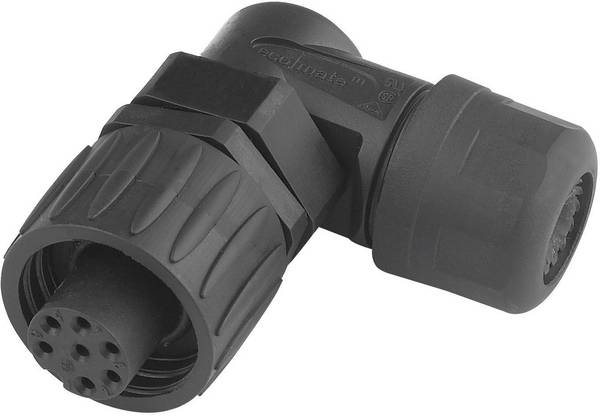 Amphenol  C016 10F006 000 12  Cosse cylindrique mâle  femelle, coudé  Nombre total de pôles: 6 + PE  Série (connecteur rond): C016    1 pc(s)
