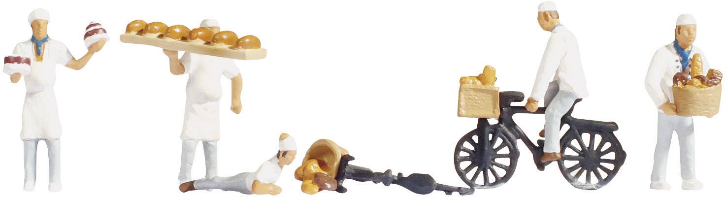 5 figurines de boulanger H0 15053
