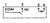 'Schéma de circuit électrique : Montre les bornes 1 (COM), 2 (NO), 3 et 4. Connexion de 1 (COM) à 2 (NO) représentée par une ligne.'