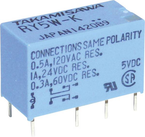 Takamisawa RY-12W-K Relais pour circuits imprimés 12 V/DC 1 A 2 inverseurs (RT) 1 pc(s)