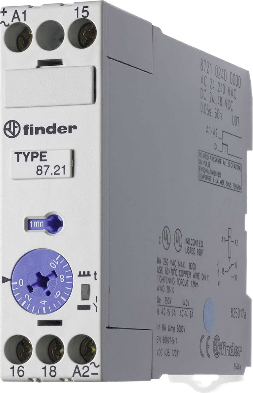 Relais temporisé Finder 87.21.0.240 87.21.0.240 monofonction Plage