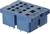 Support de composants électrique bleu avec plusieurs ouvertures carrées et des broches métalliques à la base, conçu pour les circuits électroniques.