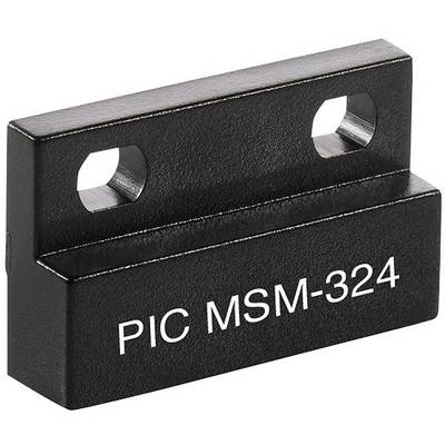 Support de capteur magnétique avec l'inscription 'PIC MSM-324', forme rectangulaire, couleur noire, deux trous de fixation en haut.