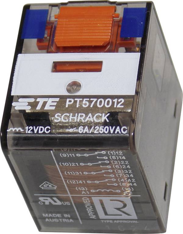 Relais miniature TE Connectivity PT570012 8-1419111-0 12 V/DC 6 A 4 inverseurs (RT) 1 pc(s)