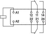 Relais de puissance pour circuit imprimé RT, 8 A, 2 x inverseur