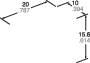 Diagramme d'un arbre de décision avec des chemins et des probabilités, montrant des embranchements pour les valeurs 20 avec 787, 10 avec 384 et 15,6 avec 814.