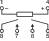 Représentation schématique d'une résistance électrique avec bornes. Contacts numérotés : 1, 2, 4, 7, 8. Polarité indiquée.