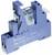 Module relais bleu de Finder avec schéma technique et marquage CE sur la surface. Adapté pour 10A 300VAC.