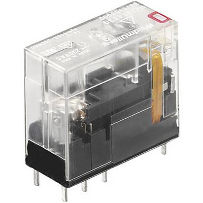 Un relais transparent avec plusieurs broches métalliques à sa base ; montrant ses composants internes et conçu pour des commutations électroniques.