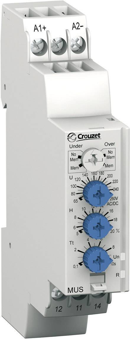 Relais de surveillance Crouzet MUS260 84872142 24, 24 - 48, 48 V/DC, V/AC 1 inverseur (RT) 1 pc(s)