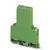 Module électronique vert avec bornes à vis, montable sur rail DIN. Adapté aux applications industrielles.
