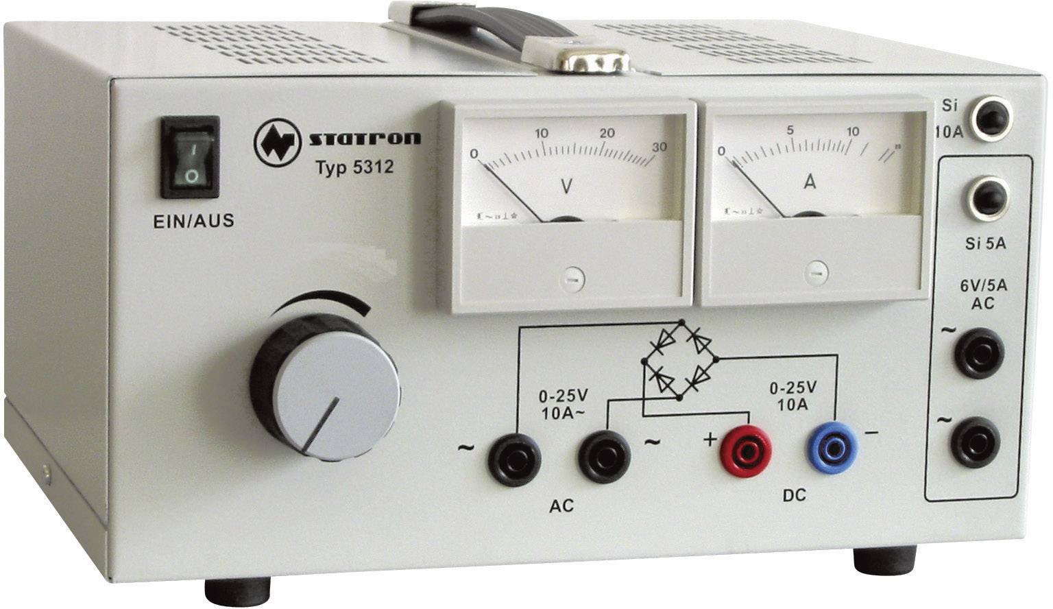 Alimentation de laboratoire réglable Statron 5312.1 0 - 25 V/AC 10 A 530 W Nbr. de sorties 3 x