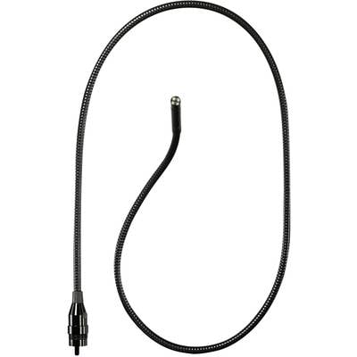 Endoscope flexible avec une longue sonde et une caméra à son extrémité, adapté aux zones difficiles d'accès comme les tuyaux ou les machines.