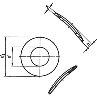 Dessin technique d'un anneau circulaire avec indications dimensionnelles pour le diamètre et la courbure.