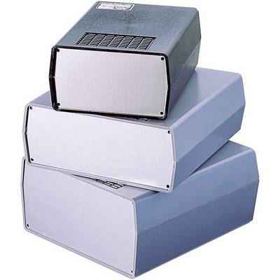 Trois boîtiers métalliques rectangulaires empilés les uns sur les autres, de différentes tailles, adaptés aux appareils électroniques.