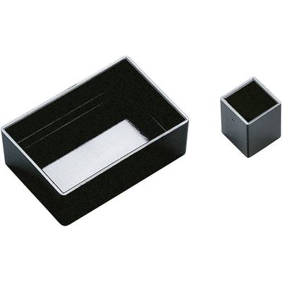 Deux contenants rectangulaires noirs de différentes tailles, côte à côte sur un fond blanc.