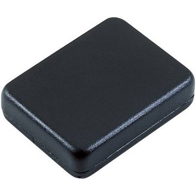 Un objet rectangulaire, noir, plat avec des bords arrondis, probablement une petite boîte ou un étui.