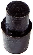 Un objet cylindrique noir en métal ou en plastique, probablement un obturateur ou un composant technique.