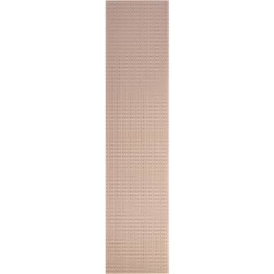 Tissu brun avec un motif régulier composé de fines lignes parallèles et de fines rayures horizontales.