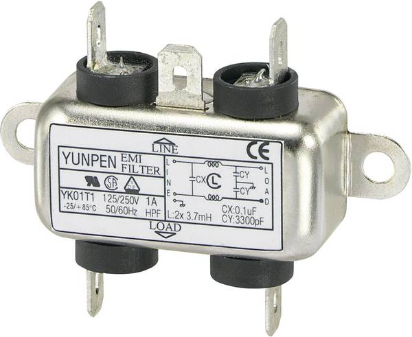 Filtre antiparasite Yunpen 530105  250 V/AC 1 A 3.7 mH (L x l x H) 44 x 48.7 x 18 mm 1 pc(s)