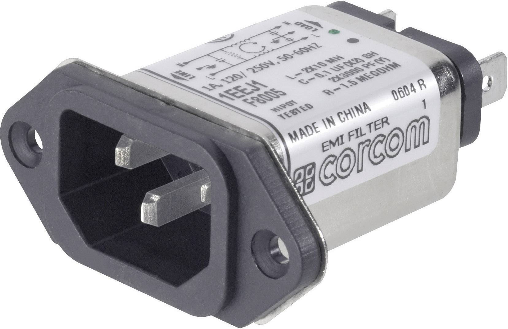 TE Connectivity 1-6609006-4 Filtre d'alimentation avec connecteur femelle pour appareil 250 V/AC 10 A 0.35 mH 1 pc(s)