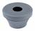 Manchette en caoutchouc conique, grise, avec un trou au centre.