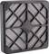 Filtre à air avec motif de grille géométrique ; forme rectangulaire, cadre noir, structure de filtration fine et visible.