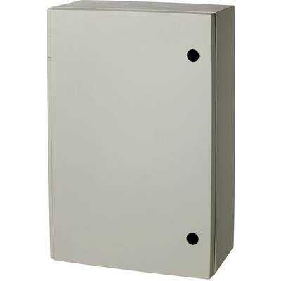 Armoire électrique rectangulaire et fermée, de couleur neutre. Adaptée pour héberger des composants électriques.
