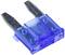 Fusible plat bleu avec deux contacts métalliques. Couramment utilisé dans les véhicules et les appareils électroniques pour la protection contre les surintensités.