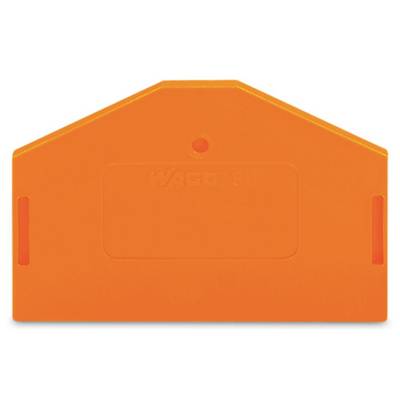 Capuchon de protection orange pour bornes WAGO de forme rectangulaire avec coins chanfreinés, adapté à l'isolation électrique.