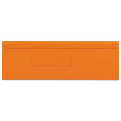 Un objet rectangulaire orange avec une zone creusée au centre, ressemblant à un récipient de rangement refermable.