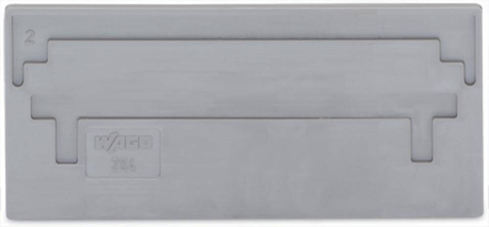 Gabarit en plastique gris avec des découpes rectangulaires, marque 'WAGO', numéro de modèle 721-1.