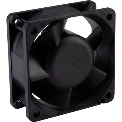 Un ventilateur noir carré à cinq pales, adapté pour le refroidissement d'appareils électroniques.
