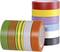 Rubans isolants colorés empilés ; différentes couleurs pour isolations électroniques et marquages.