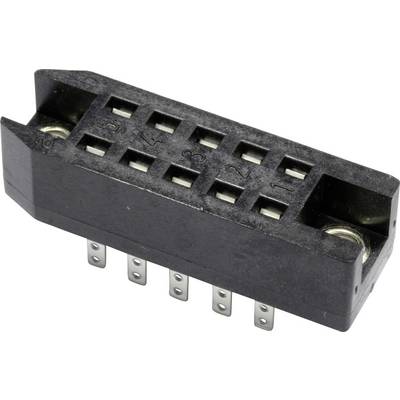 Connecteur électrique noir à 10 broches avec contacts et broches numérotés sur la face inférieure.