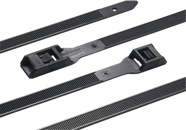 HellermannTyton 112-35060 RPE350-HSW-BK-C1 Serre-câble 350 mm 9 mm noir pour une application robuste, stabilisé aux UV, stabilisé à la chaleur, réouvrable 1 pc(s)