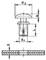 Dessin technique d'un boulon avec indications dimensionnelles : Diamètres d1, d2, longueur x. Vue latérale et vue en coupe du boulon.