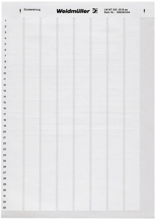 Weidmüller 1695711044-1 LM WritoOn 18X34 WS Etiquette de câble LaserMark 12.7 x 18 mm Couleur de la surface de marquage: blanc Nombre d'étiquettes: 88