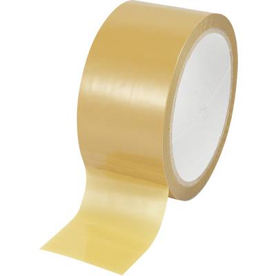 Un grand rouleau de ruban adhésif transparent, partiellement déroulé, sur un fond blanc.
