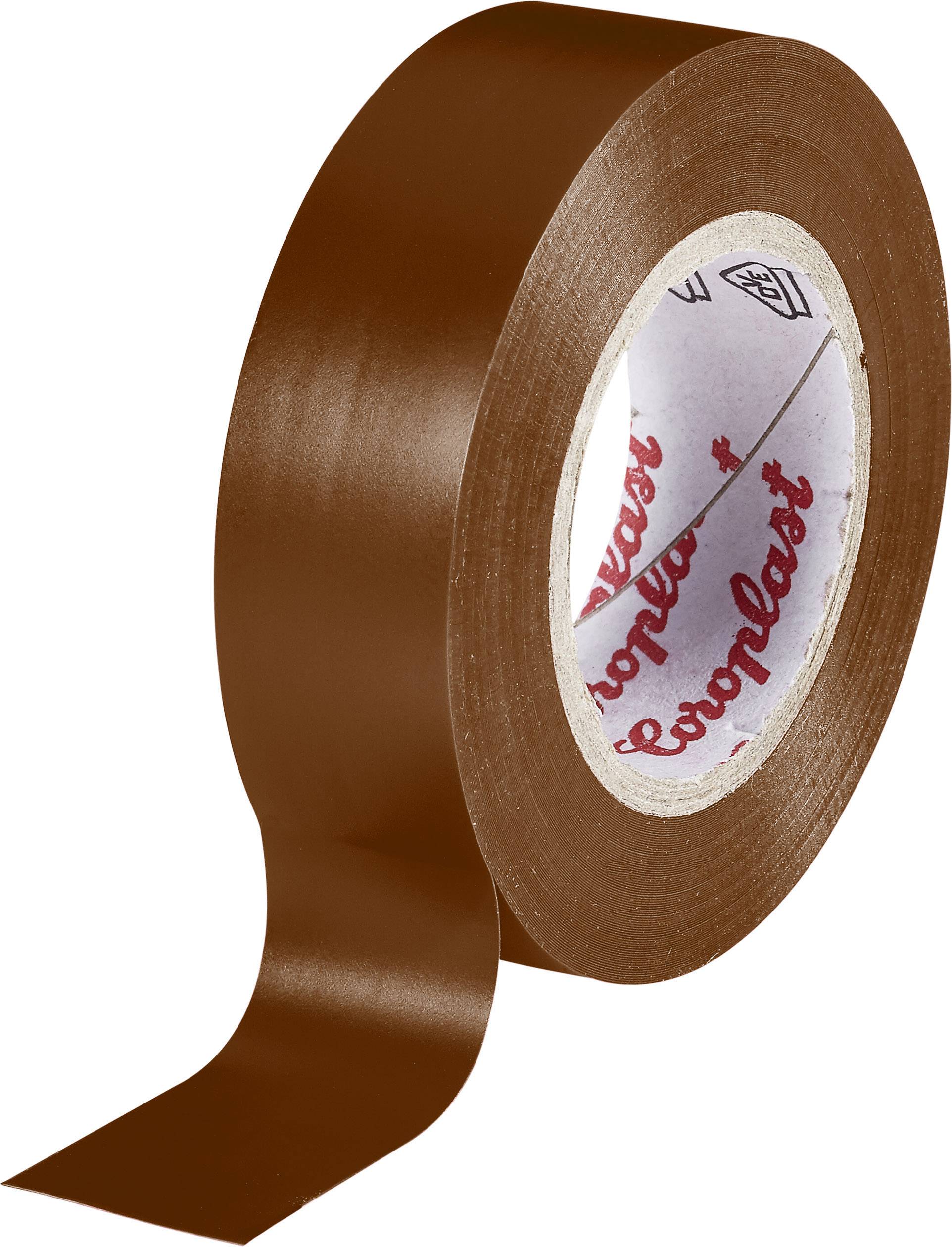 Ruban isolant marron sur rouleau avec extrémité partiellement déroulée, adapté aux travaux électriques et à l'isolation.