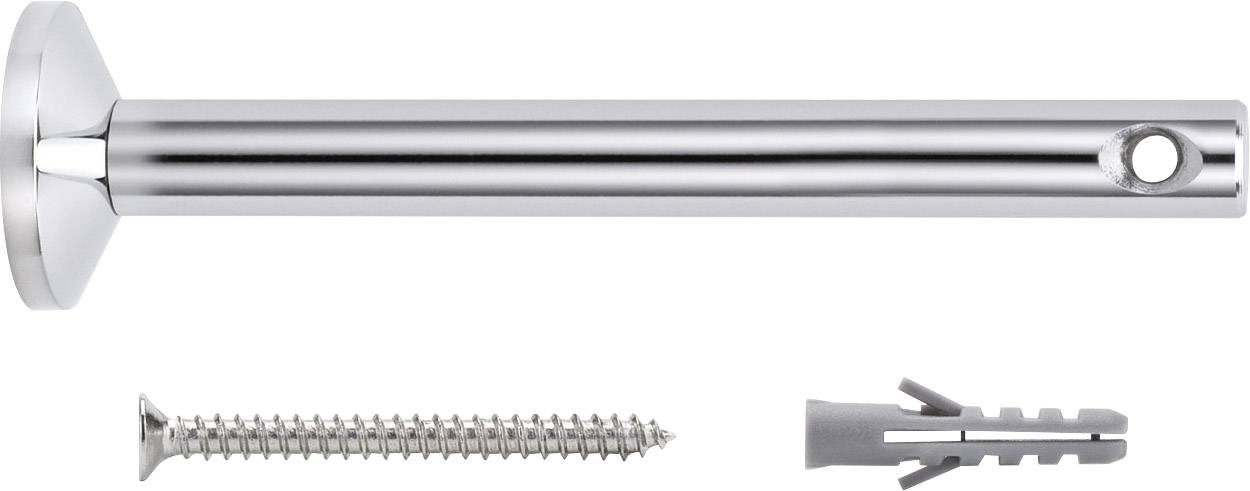 Tige métallique avec vis de fixation et cheville, adaptée pour une installation murale.