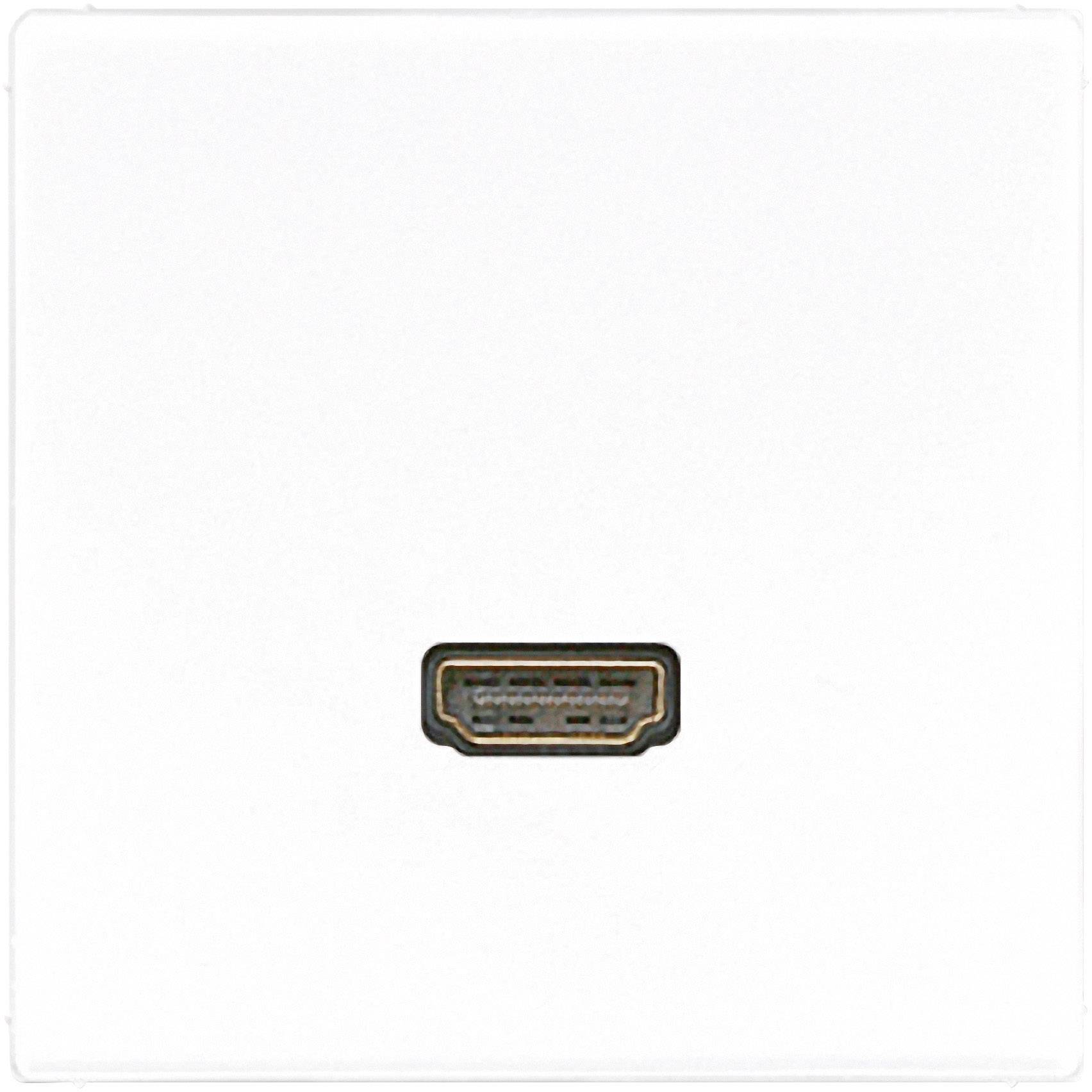 Un port HDMI unique devant un fond blanc.