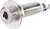 Prise jack métallique de 6,35 mm, de forme cylindrique, avec filetage pour montage, adaptée à l'installation dans des appareils électroniques.